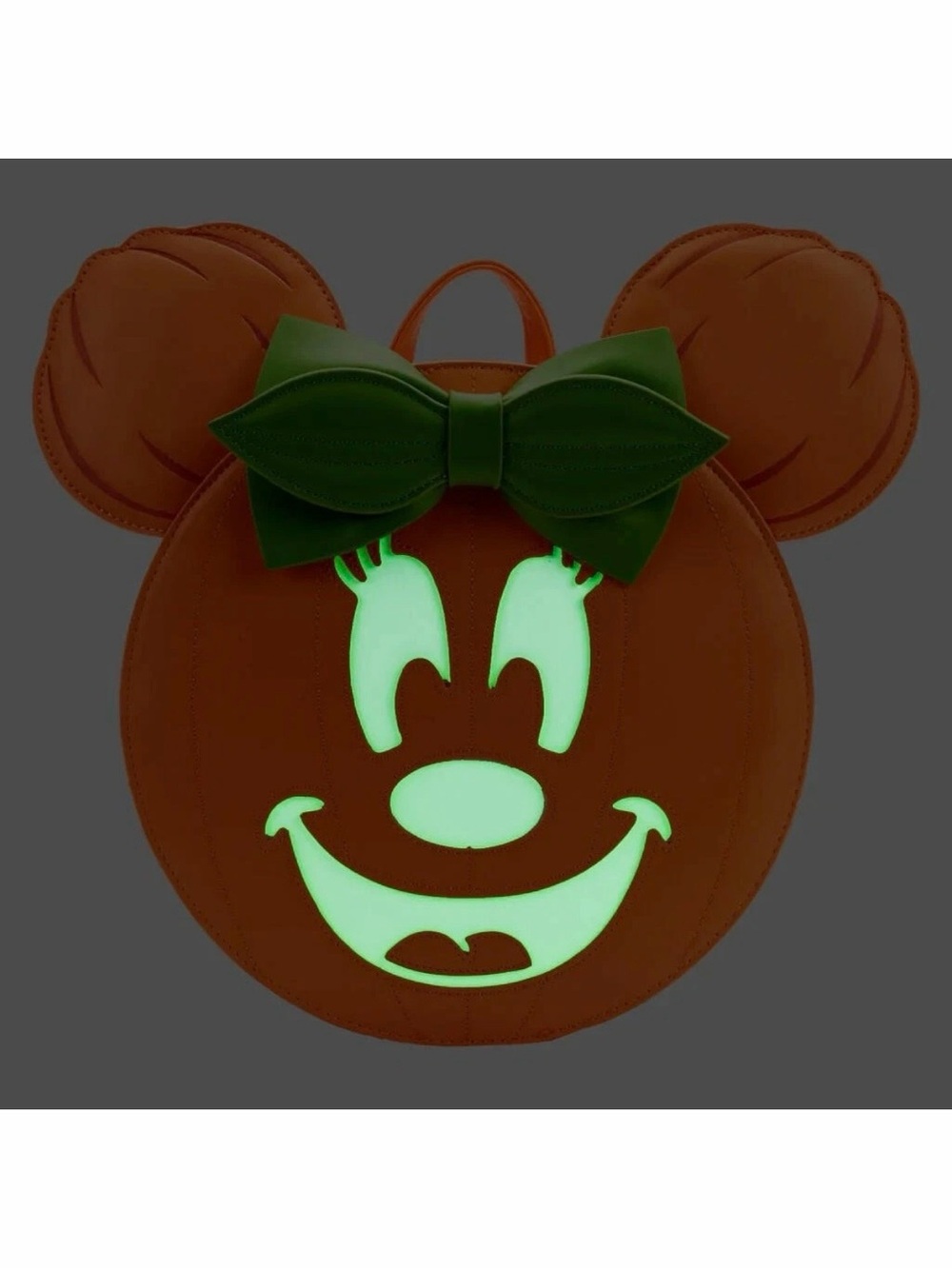 Loungefly Disney Minnie Pumpkin Glow in the Dark Mini Backpack - Picture 2 of 7